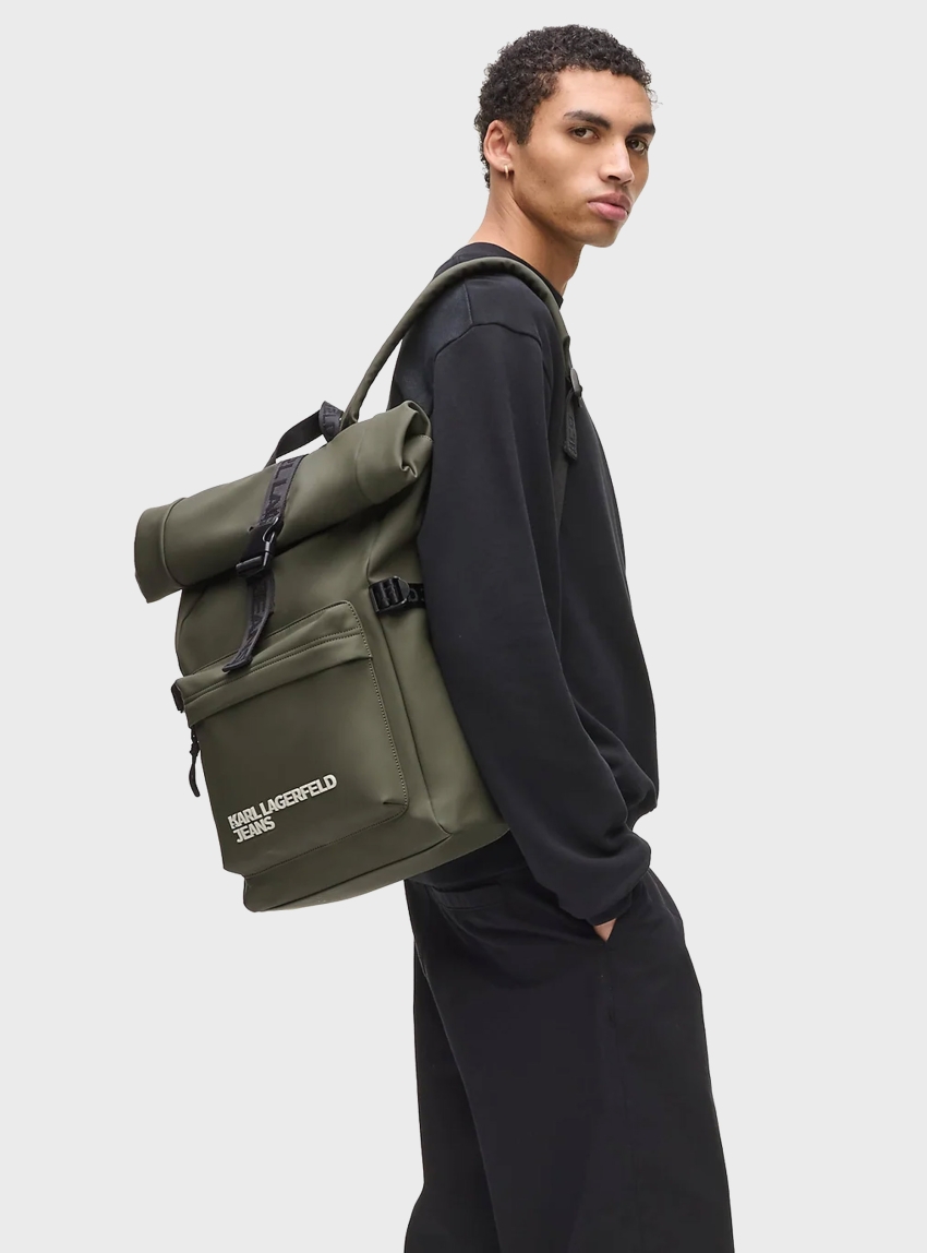 Karl Lagerfeld Jeans Coated Backpack - Dark Green