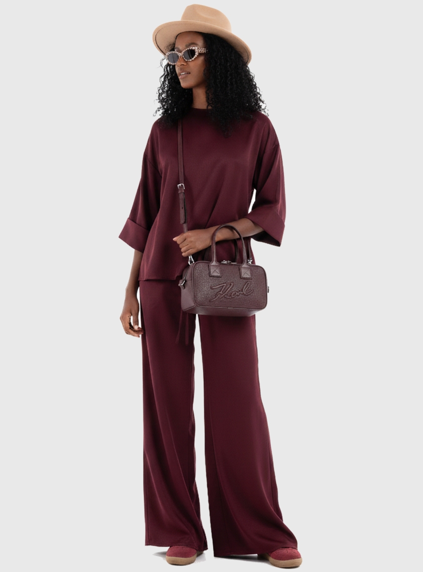 Karl Lagerfeld K/Skuare Bauletto Grainy - Bordeaux