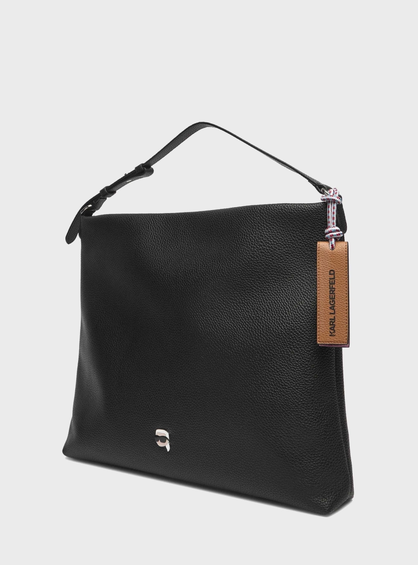 Karl Lagerfeld Ikon Pebble Hobo - Black