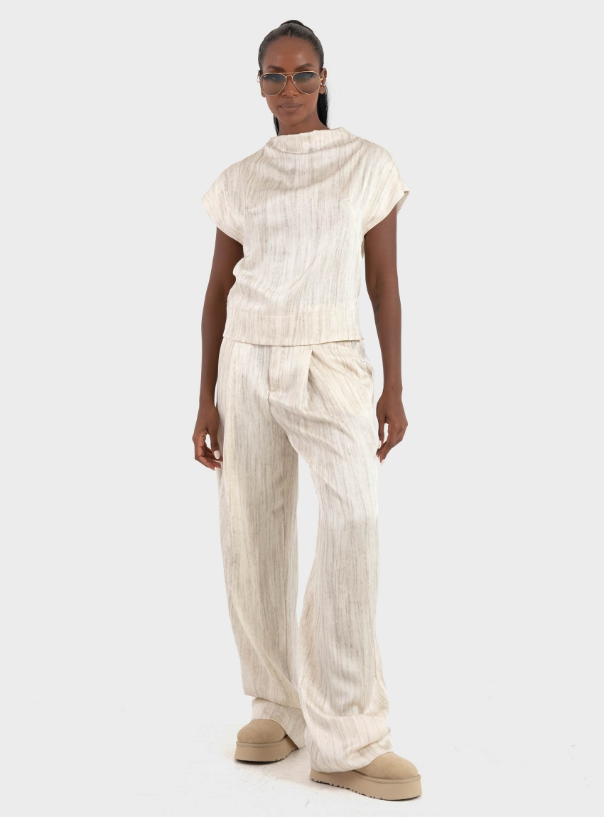 Black & Black  Pants - Ecru