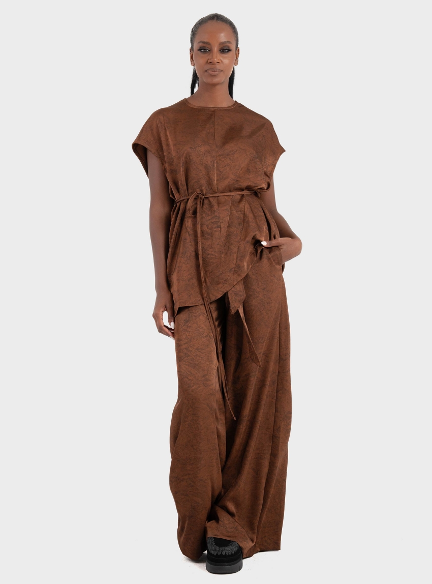 Black & Black  Blouse - Brown