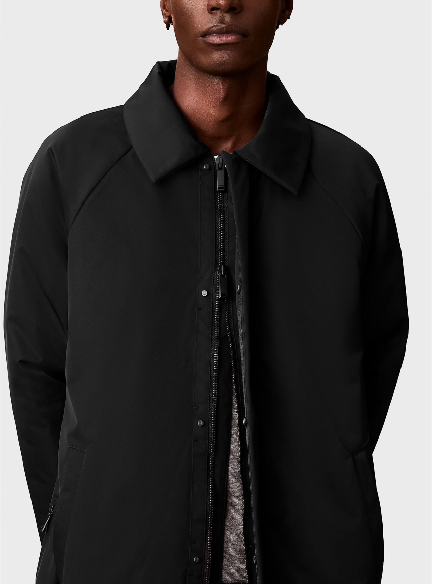 Calvin Klein Long Filled Car Coat - Black