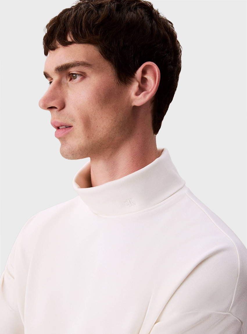 Calvin Klein Roll Neck T-shirt - Ecru
