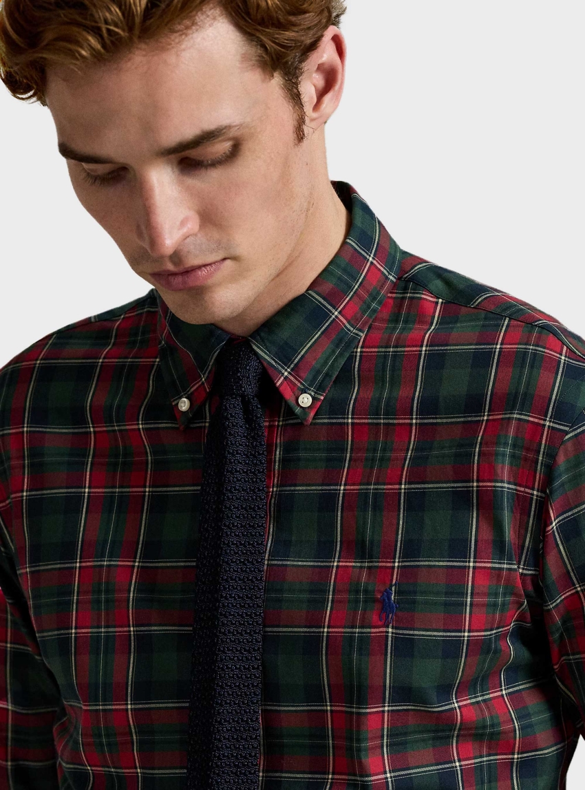 Polo Ralph Lauren Custom Fit Plaid Twill Shirt - Red