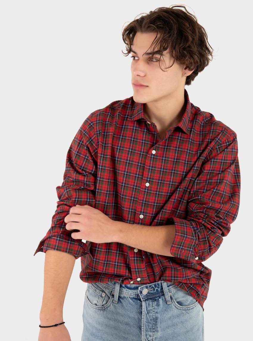 Polo Ralph Lauren Classic Fit Plaid Stretch Poplin Shirt - Red