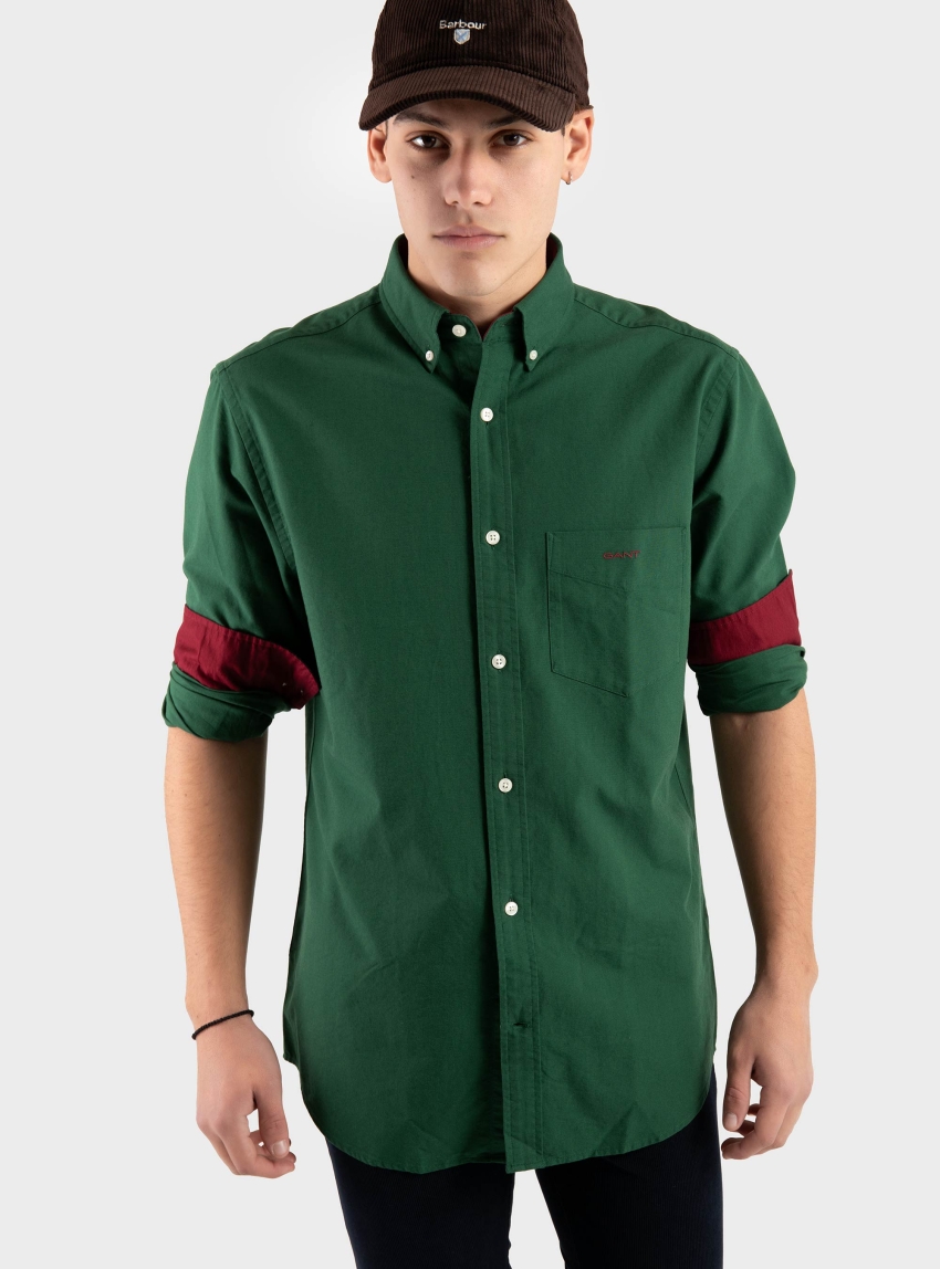 Gant Regular Fit Beefy Oxford Shirt - Green