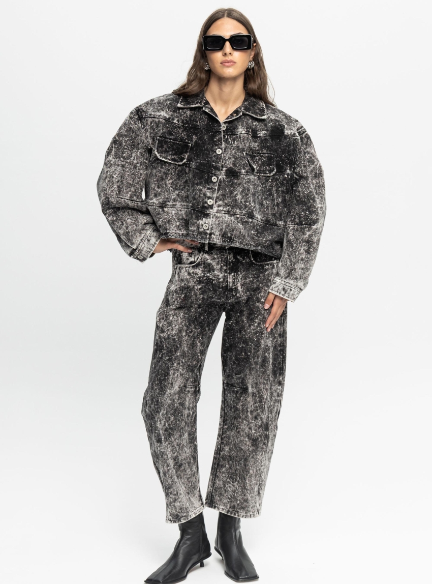 Black & Black  DENIM JACKET - Black