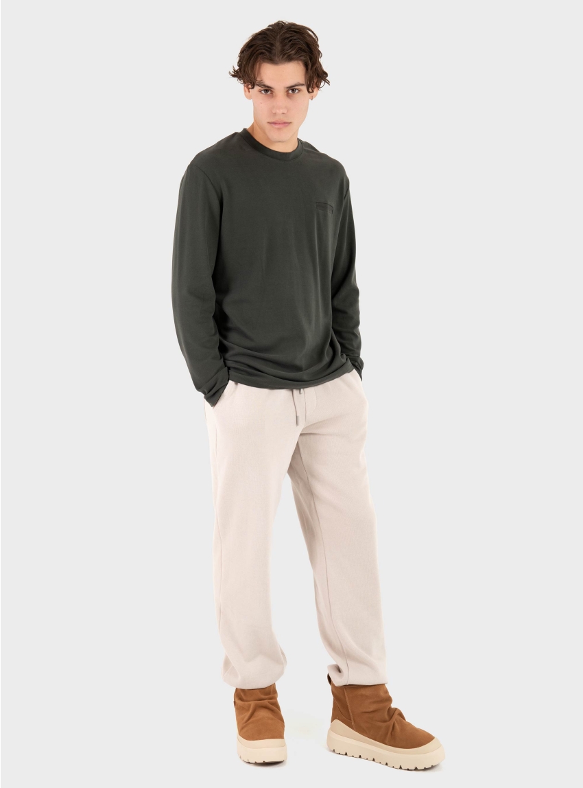 Gianni Lupo Loose Fit Long Sleeve Tee - Dark Green