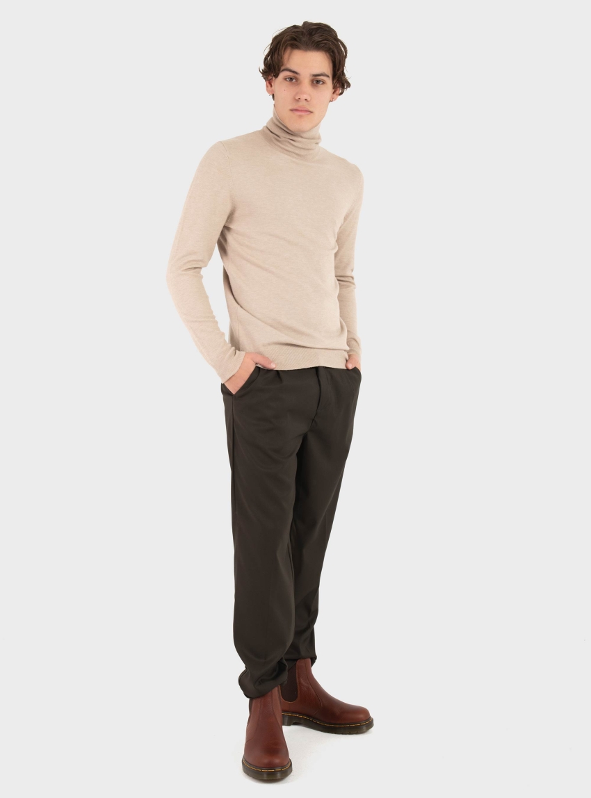Gianni Lupo Roll Neck Knit - Camel