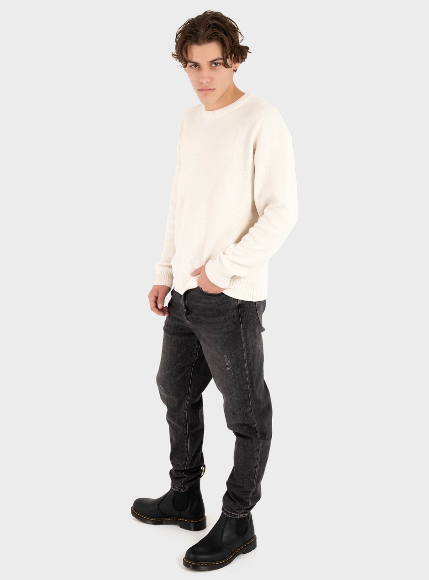 Gianni Lupo Tapered Fit Jeans - Black Denim