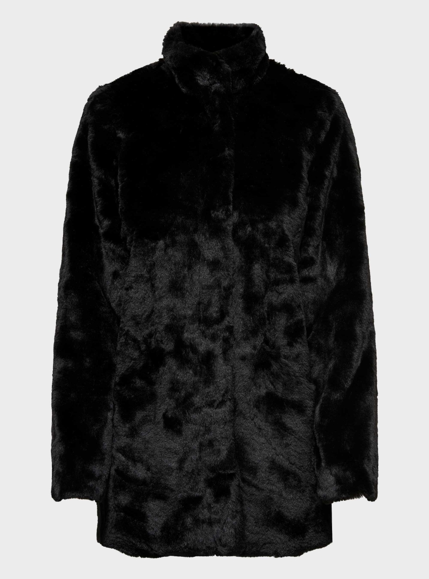 Only Vida Faux Fur Coat - Black