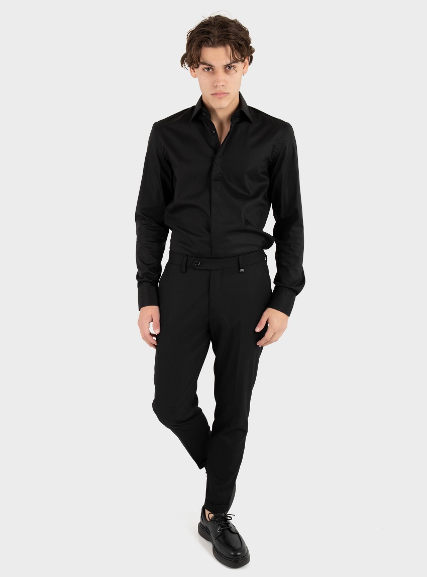 Antony Morato Slim Fit Ankle Length "Rad" Trousers - Black