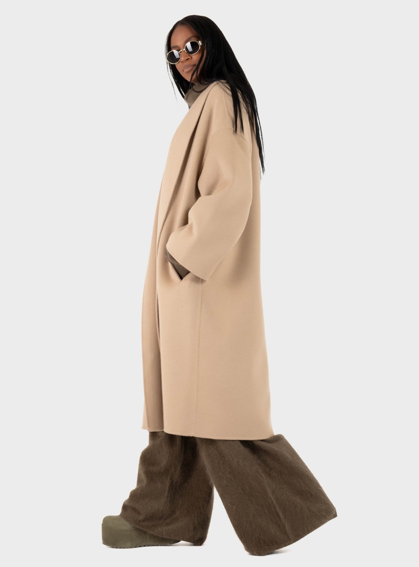 Drykorn Bauprey Double Faced Wool Coat - Beige