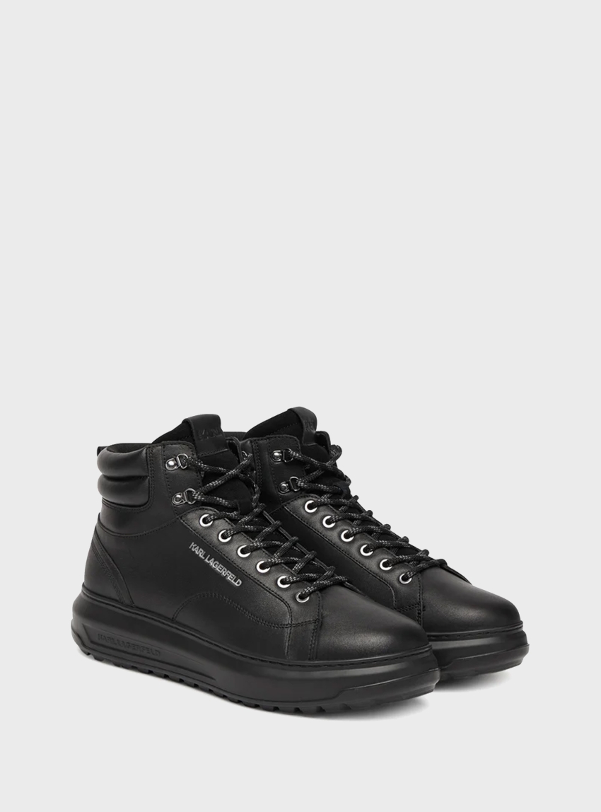 Karl Lagerfeld Kapri Lug Hiker Lace Hi Sneakers - Black