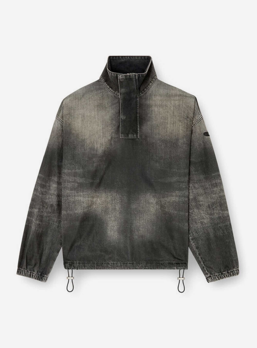 Diesel D-FLOW-S3 Denim Top With Mock Neck - Black