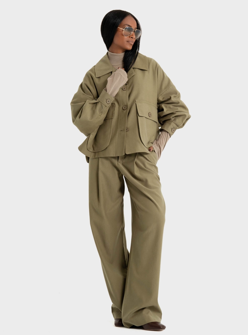 Black & Black  PANTS - Khaki