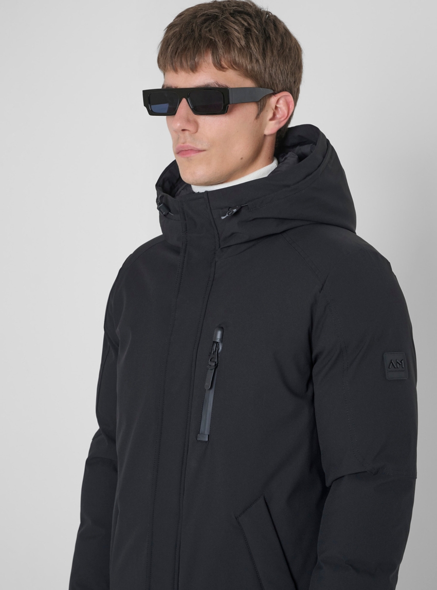 Antony Morato Regular Fit Down Jacket In Waterproof Technical Fabric - Black