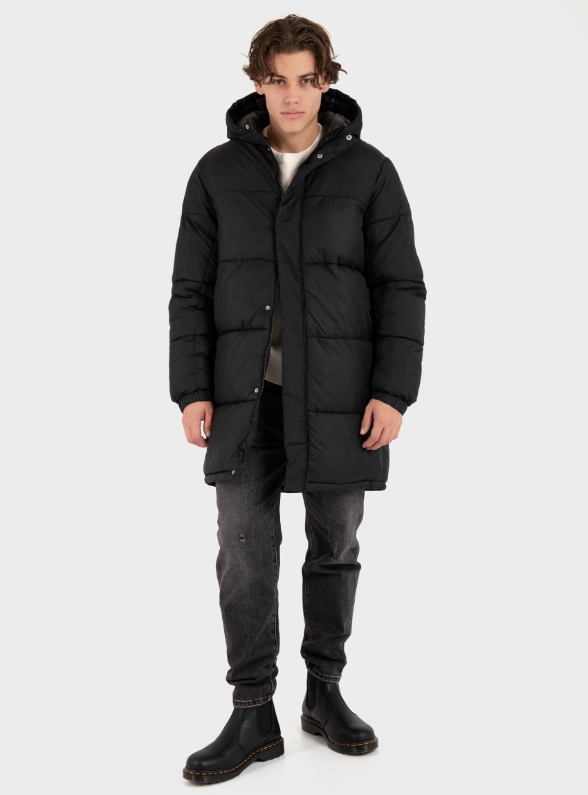 Jack & Jones Jcounion Long Puffer Jacket - Black