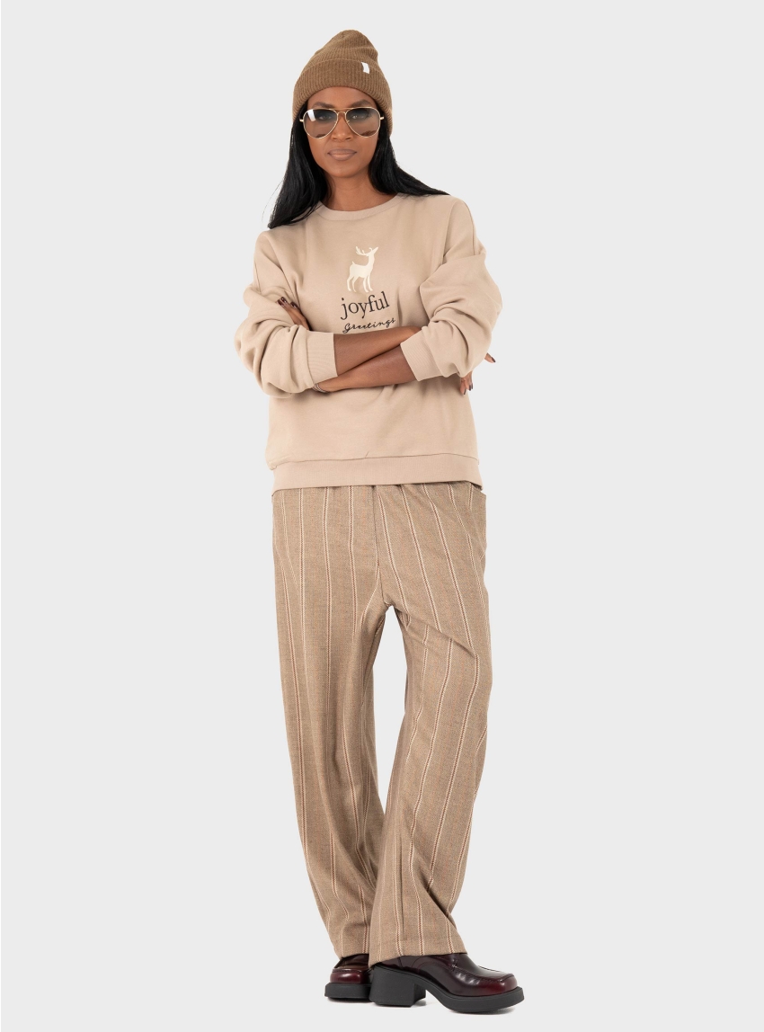 Vero Moda Candi Bea Sweatshirt Xmas - Beige