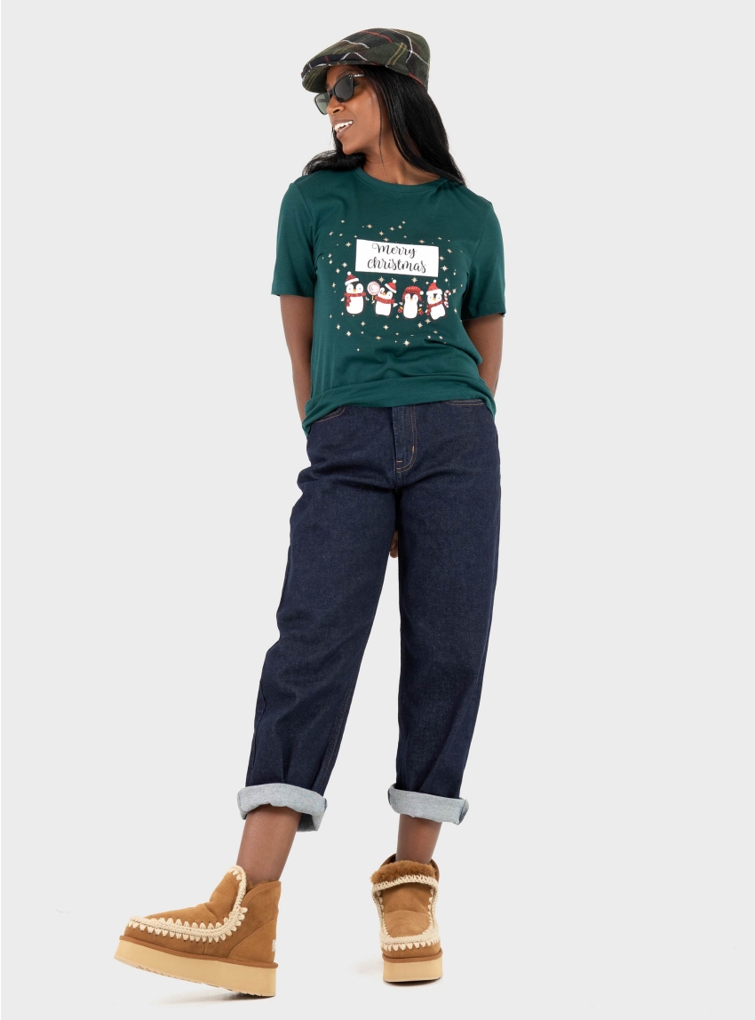 Only Kita Regular Top Xmas - Pine Green