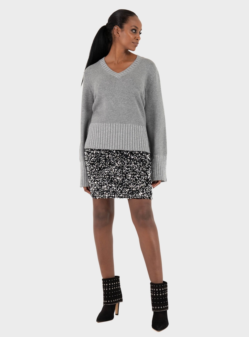 Vero Moda Bella High Waist Short Skirt - Silver