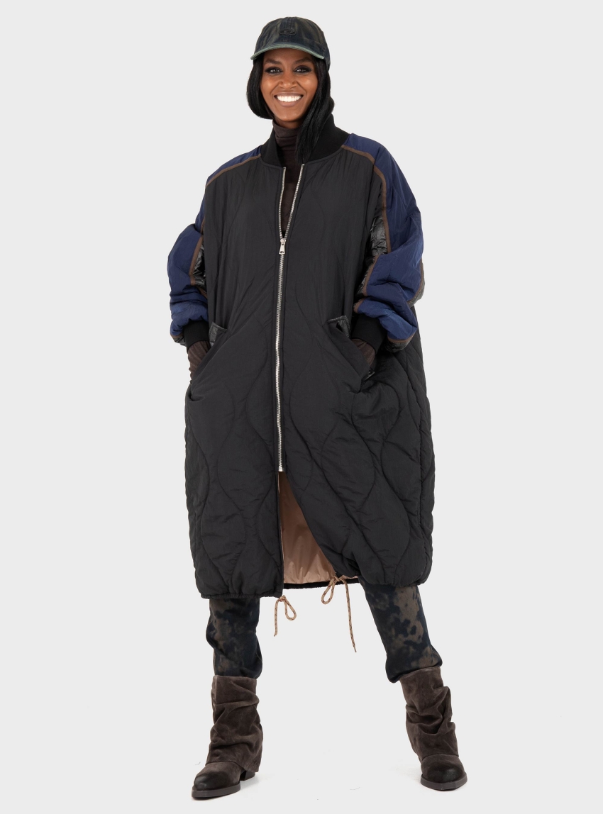 Souvenir Long Bomber Jacket - Black