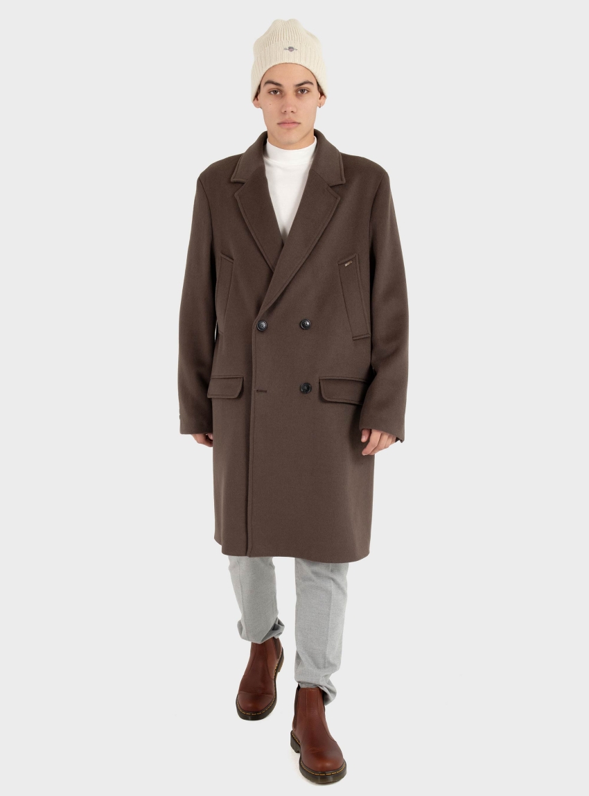 Gianni Lupo Double Breasted Coat - Olive