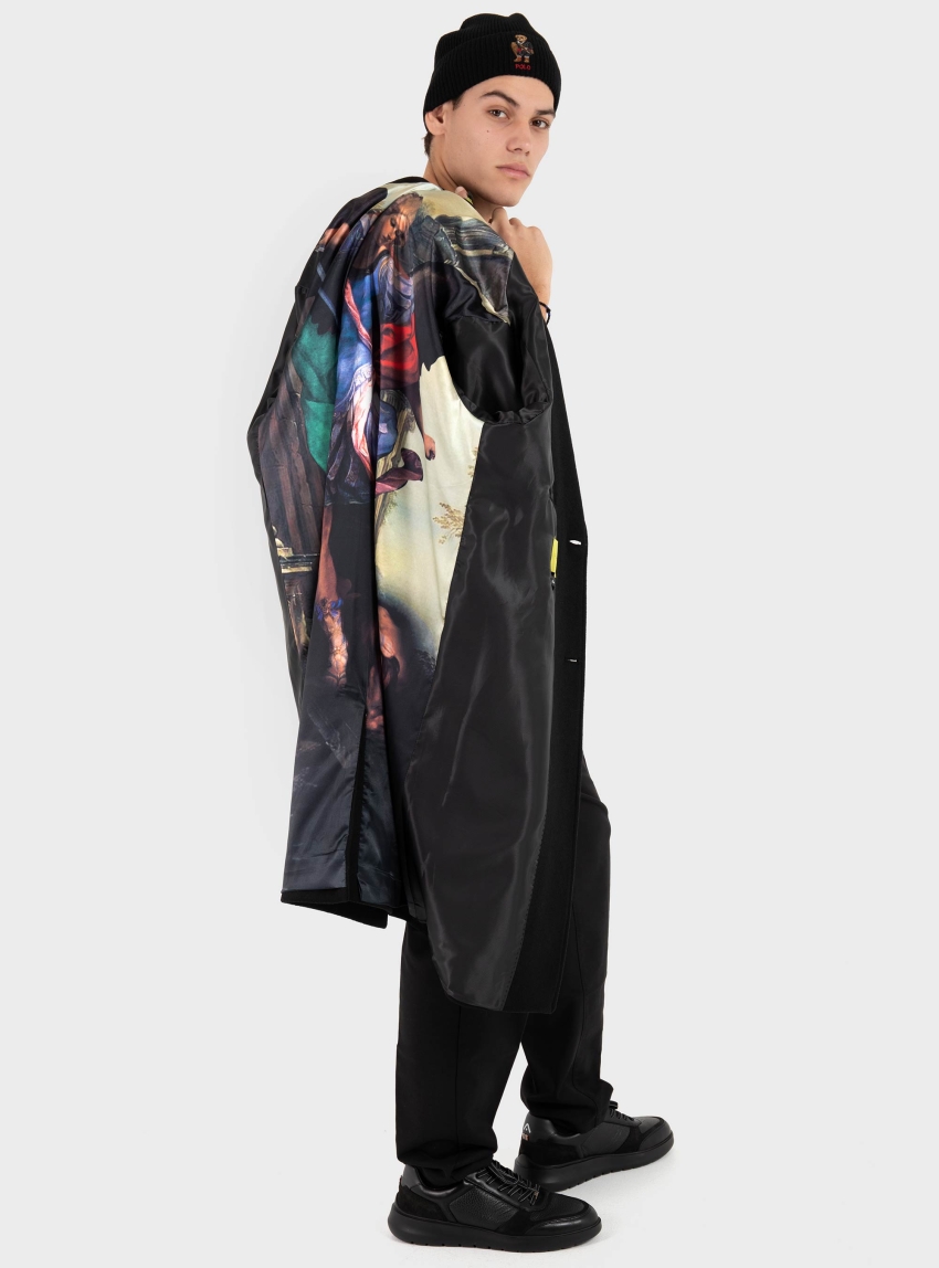 Gianni Lupo Single Breasted Coat - Black