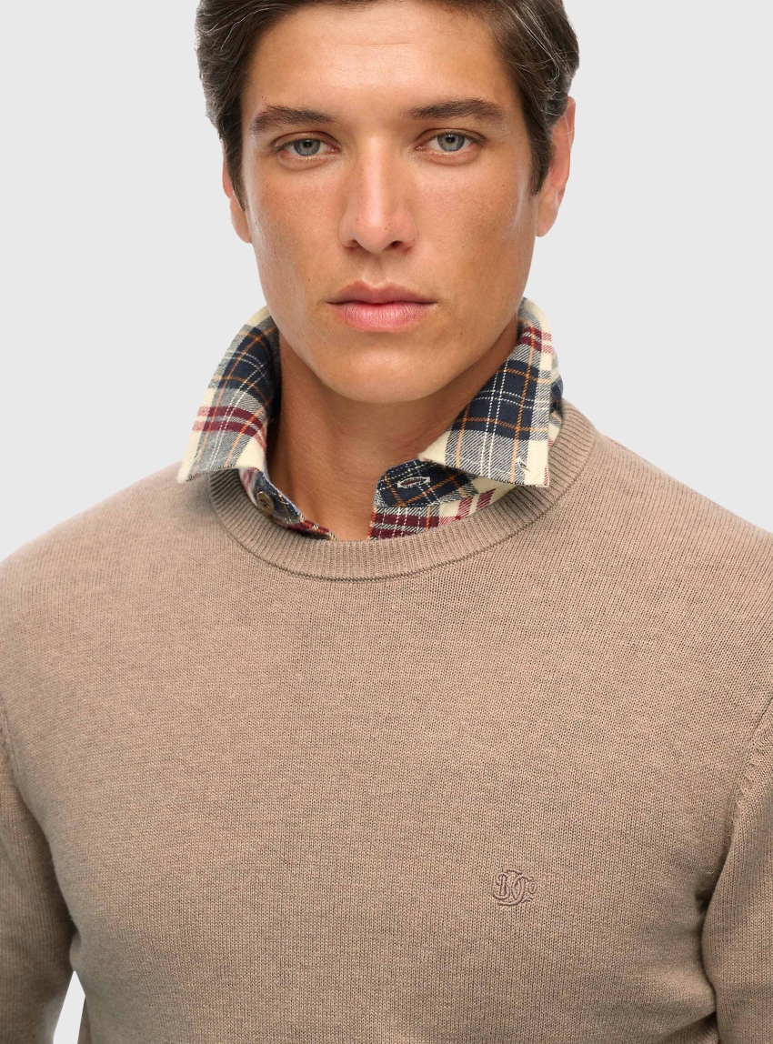 Superdry Essentials Cotton Jumper - Taupe
