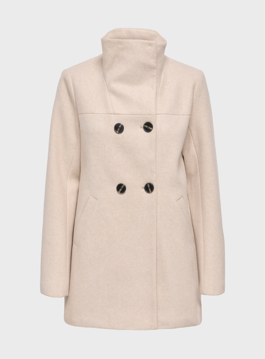 Only Blake Double Breasted Coat - Light Beige