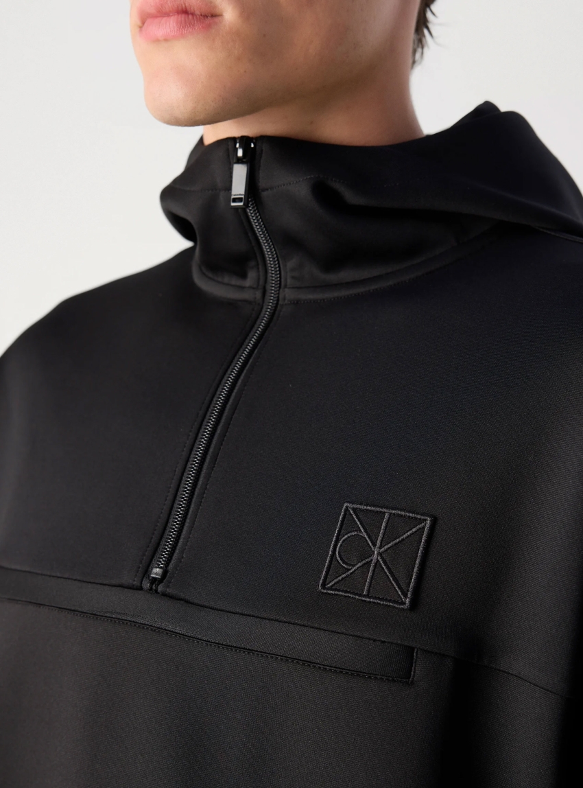 Calvin Klein HEAVY TRICOT QUARTER ZIP ANORAK - Black