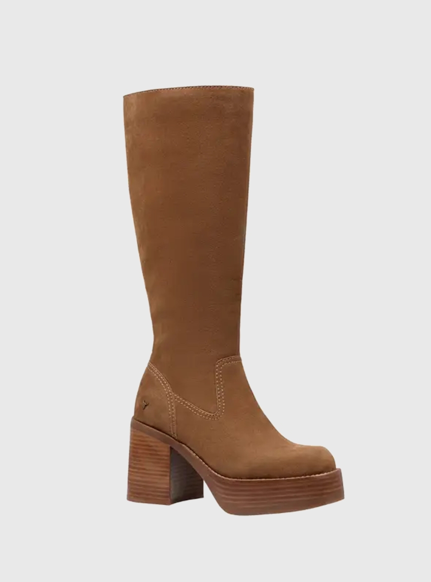 WindsorSmith Niche Suede Boots - Rust Brown