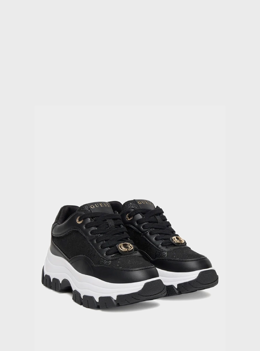 Guess Berrett 4G Peony Logo Running Shoes - Black