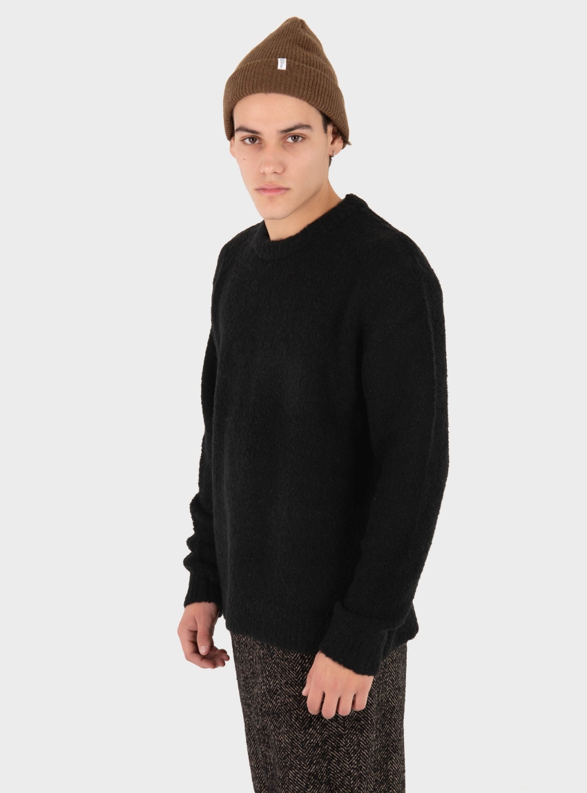 Jack & Jones Meadows Boucle Crew Neck Knit - Black