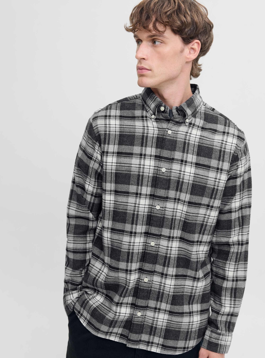 Jack & Jones Premium Barkley Flannel X-Mas Shirt - Grey