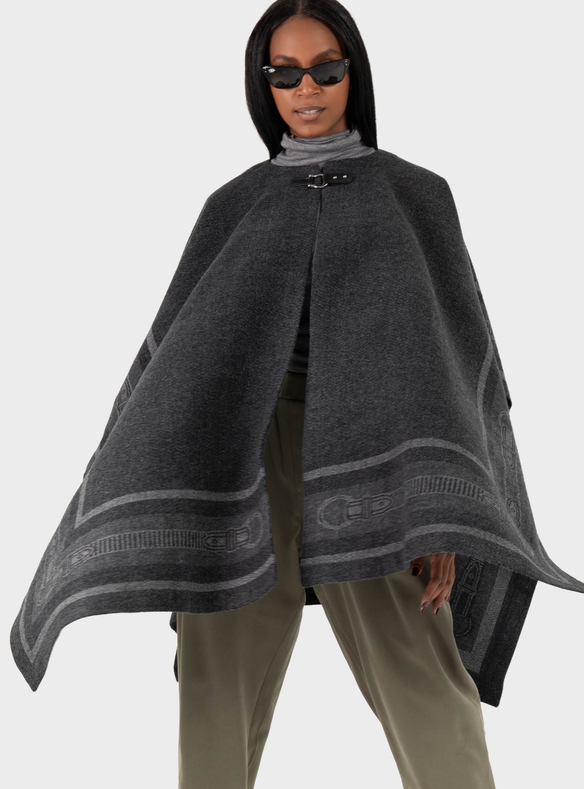 Polo Ralph Lauren Belting Jacquard Poncho - Black