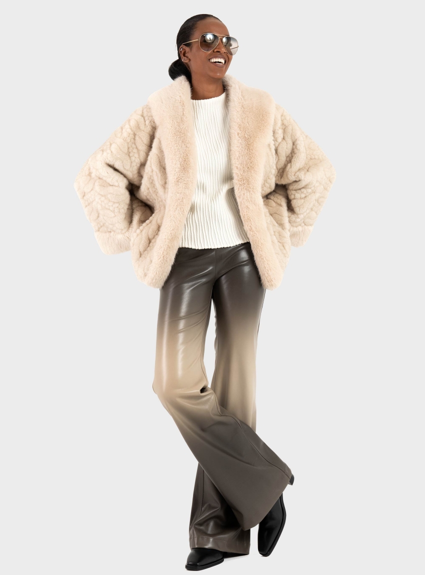 Black & Black  Faux Leather Pants - Brown