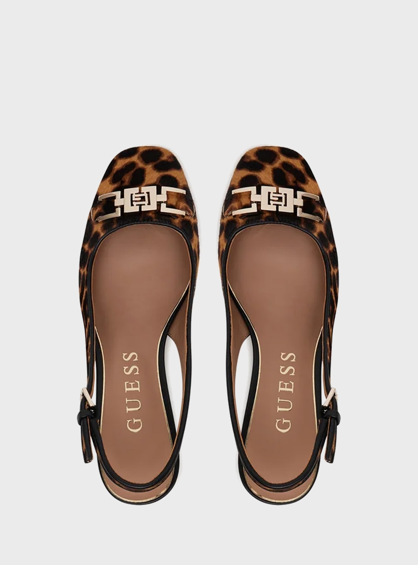 Guess Calidely  Genuine Leather Heels - Animal Print