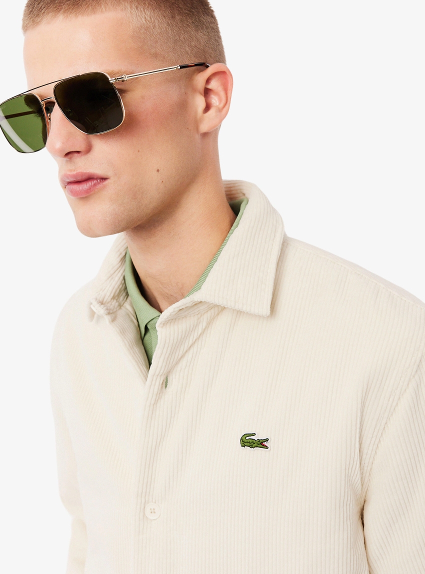 Lacoste Oversized Corduroy Overshirt - Ecru