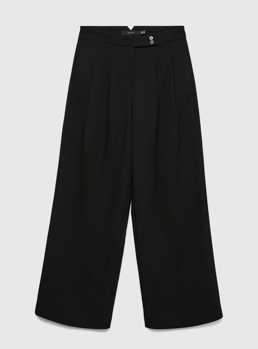 Vero Moda Philine Mid Waist Wide Pants - Black