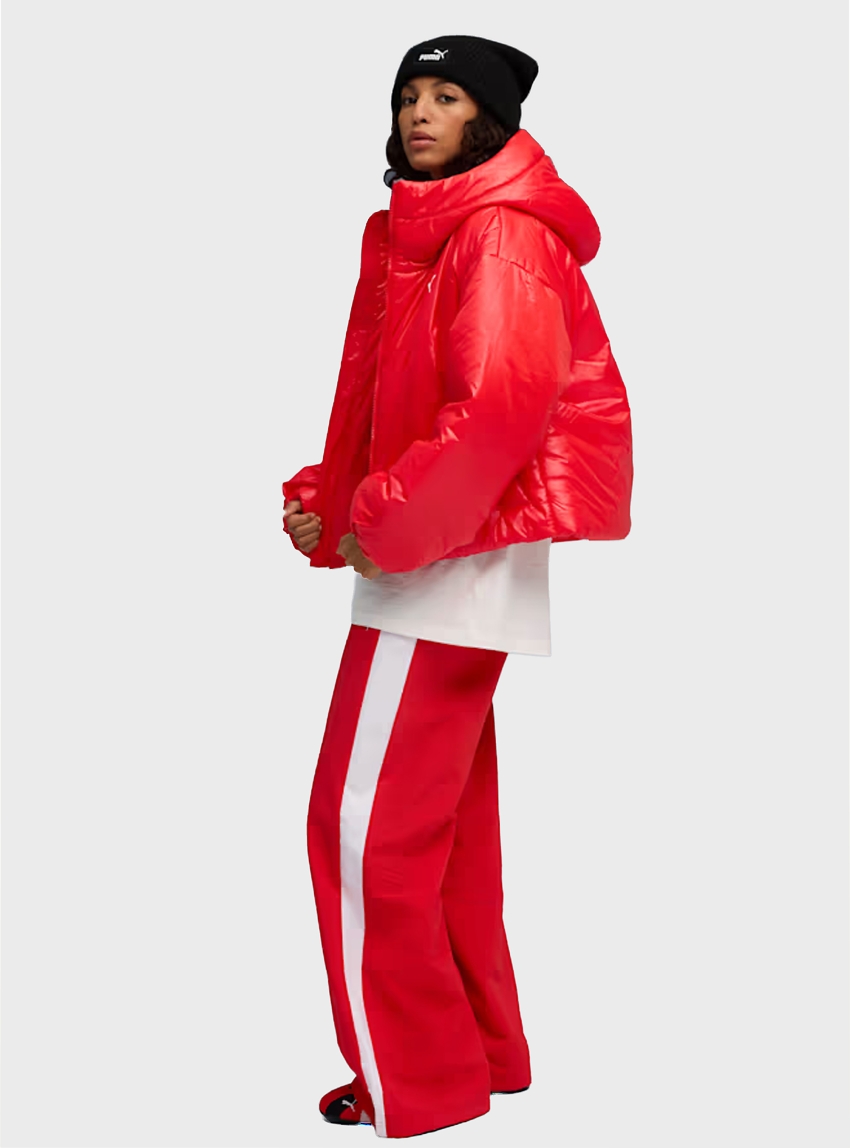 PUMA Wardrobe Essentials Shiny Padded Jacket - Red