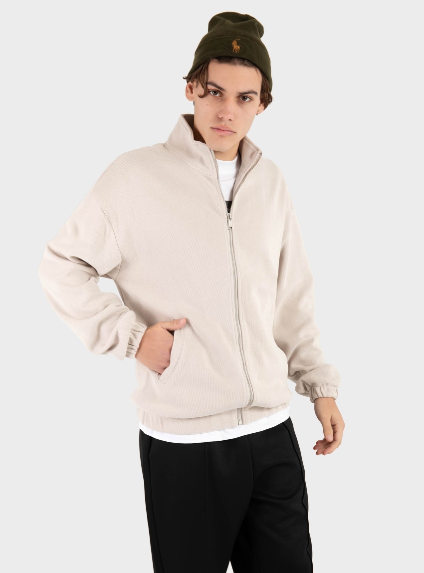 Gianni Lupo Full Zip Sweater - Ecru