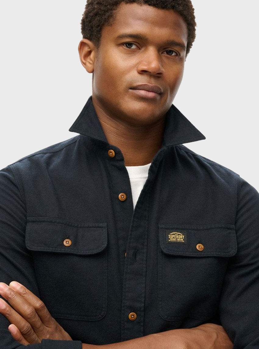 Superdry Trailsman Relaxed Fit Overshirt - Jet Black