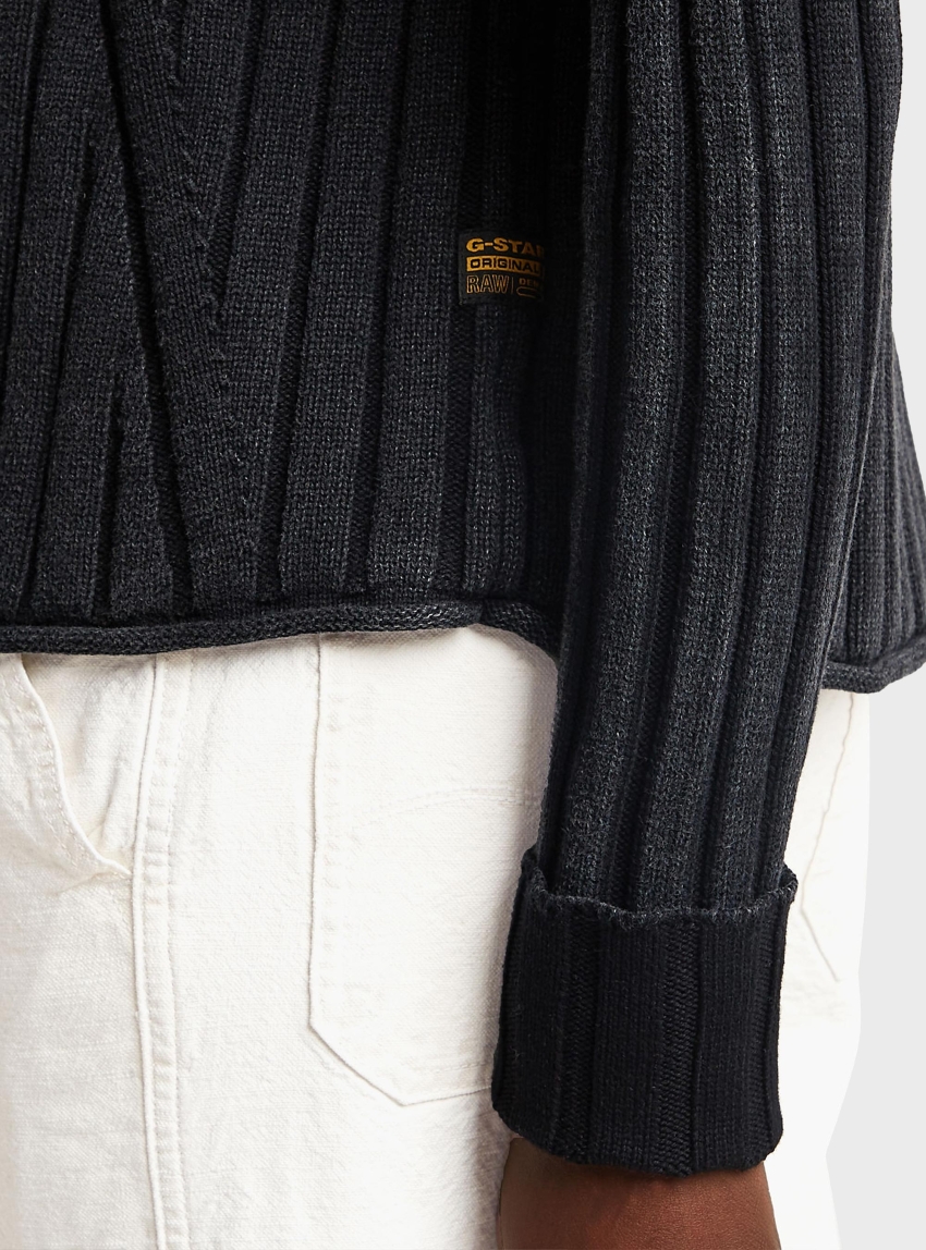 G-Star Washed Loose Turtle Knit - Black