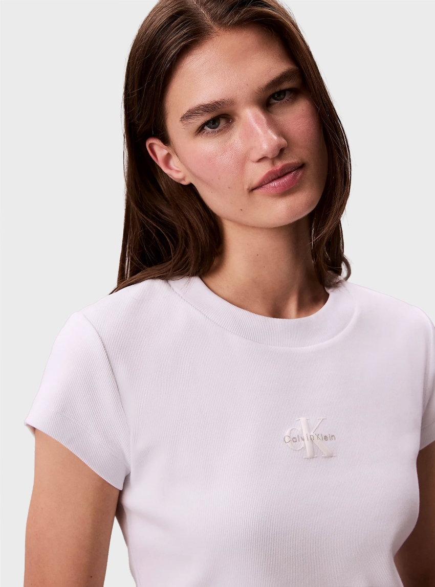 Calvin Klein Monologo Baby Tee - White