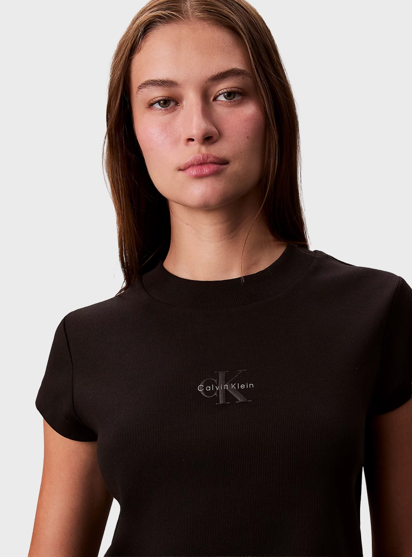 Calvin Klein Monologo Baby Tee - Black