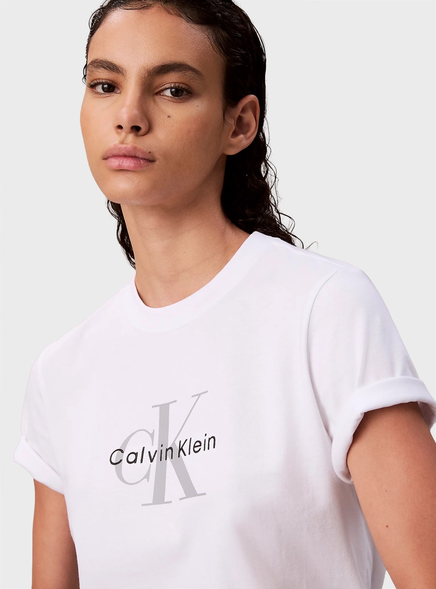 Calvin Klein Monogram Logo Tee - White