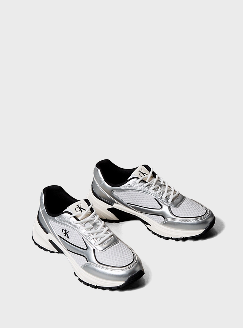 Calvin Klein Trailblazer - Mesh Mix Runner Trainers - Silver