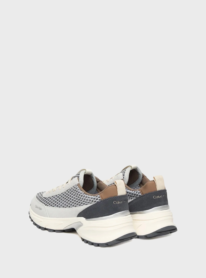 Calvin Klein Hike Runner Lace Up Techmix Trainers - Taupe