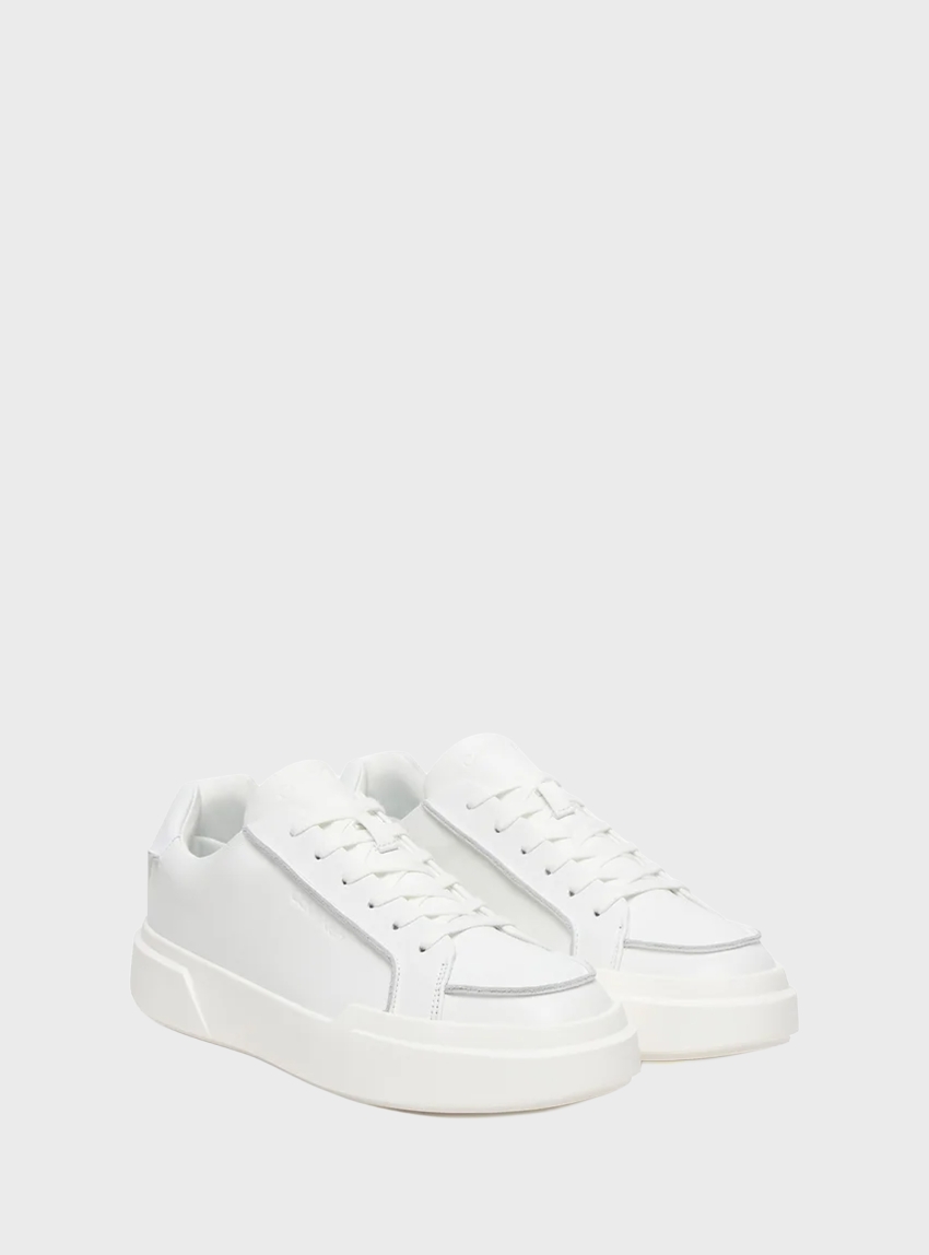 Calvin Klein CK Avenue - Leather Logo Trainers - White